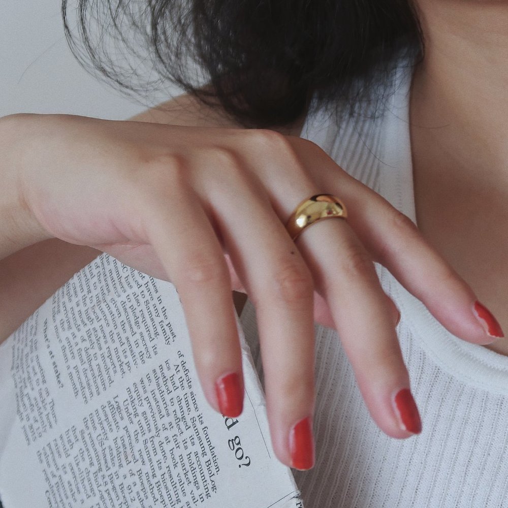 NEW 18K Gold Plated Wide Curve Ring - Picture 4 of 8